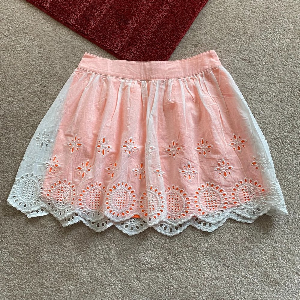 Umgee M Eyelet Accented Scalloped Hem Skirt Boho